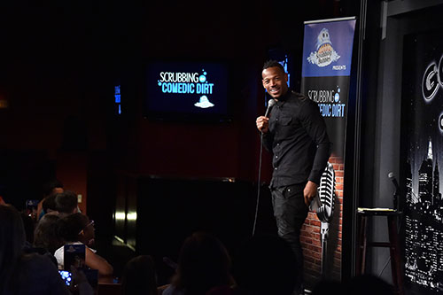 Comedian Marlon Wayans takes the stage at Gotham Comedy Club to perform a comedy show for Scrubbing Bubbles®