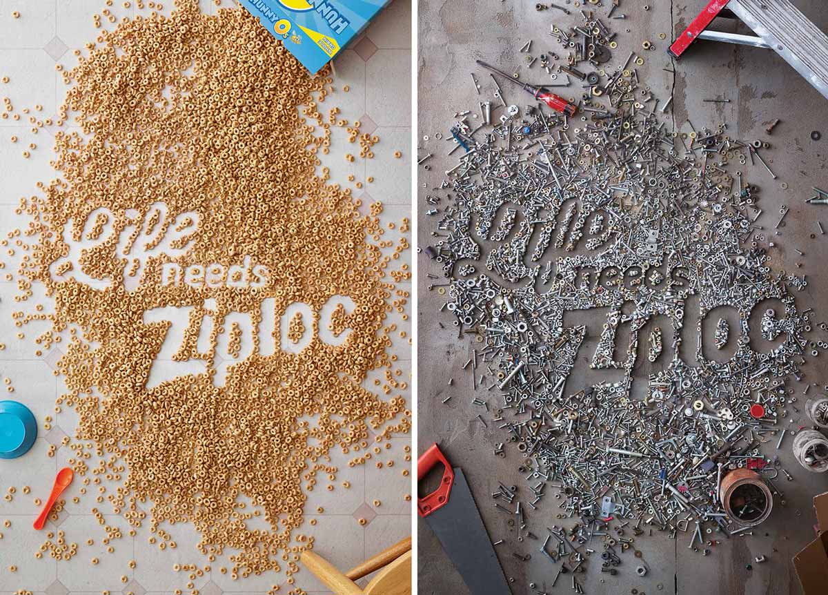 SC Johnson's Ziploc brand negative space posters that won a Cannes Bronze Lion award