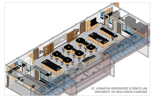 A rendering of the SC Johnson Integrated Science Lab at University of Wisconsin-Parkside