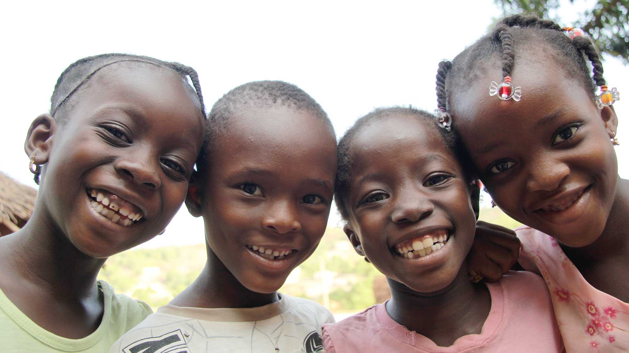 a happy group of children