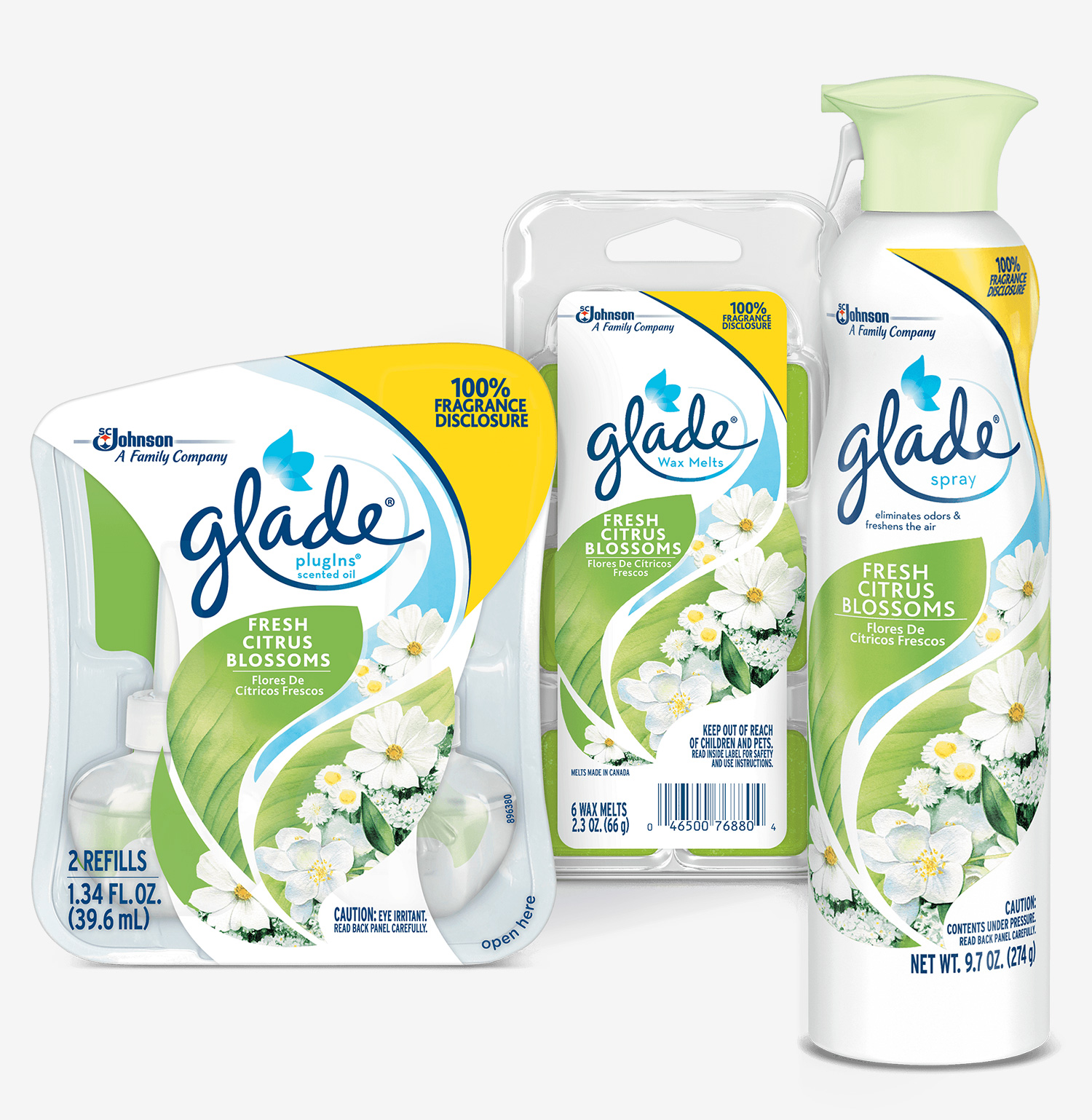 SC Johnson discloses fragrance ingredients in Glade® Fresh Citrus Blossoms collection