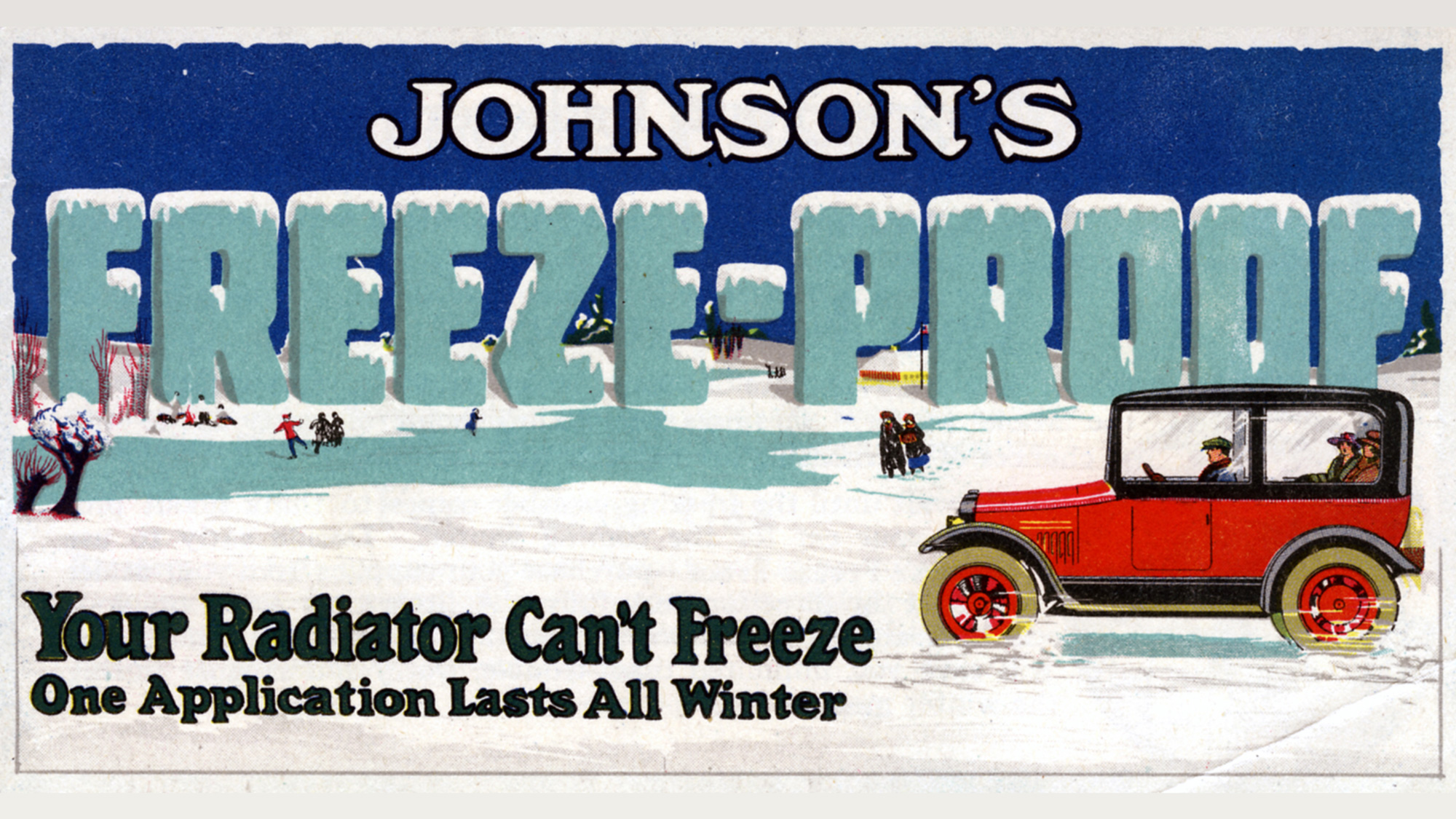 1918 Publicité d’époque pour Freeze Proof de Johnson’s