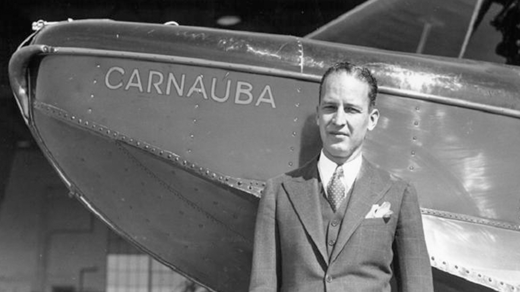Herbert F Johnson, Jr. piloting an expedition to Fortaleza, Brazil.