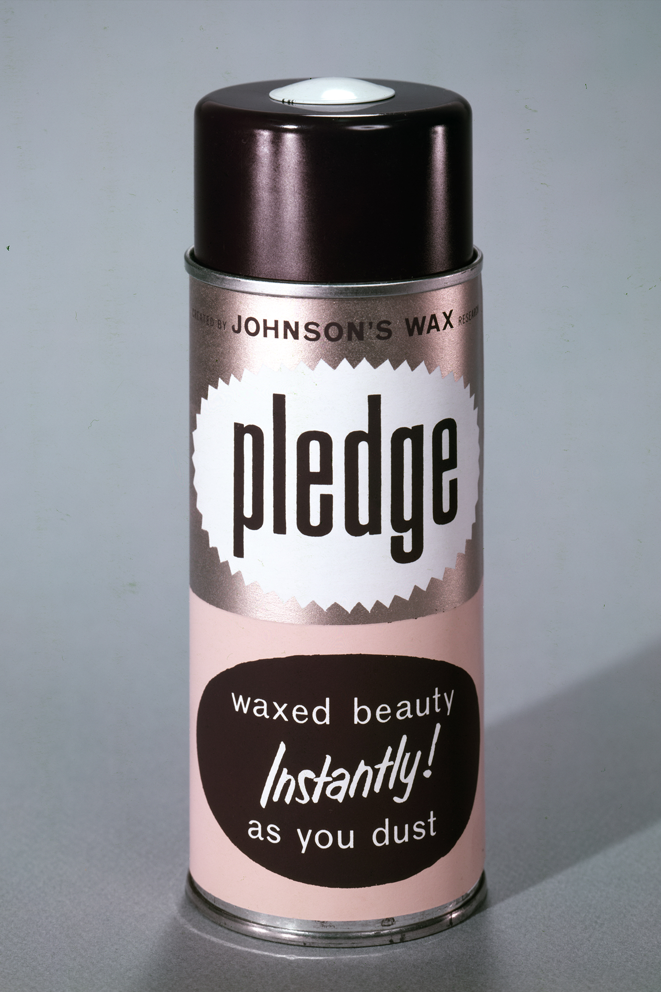 Annonce ancienne de Johnson’s Wax de 1958 pour l’encaustique pour meubles Pledge