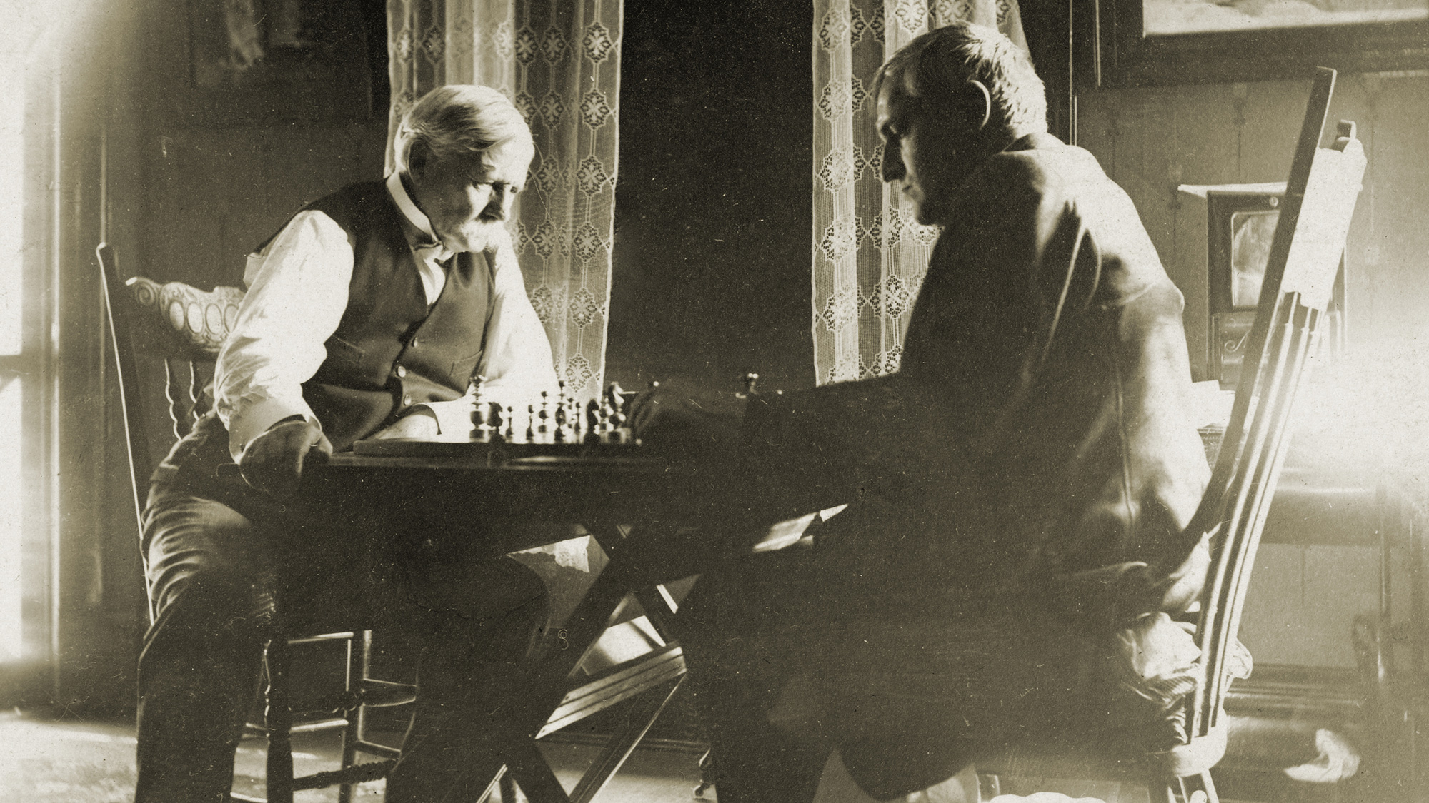 Samuel Curtis Johnson playing chess