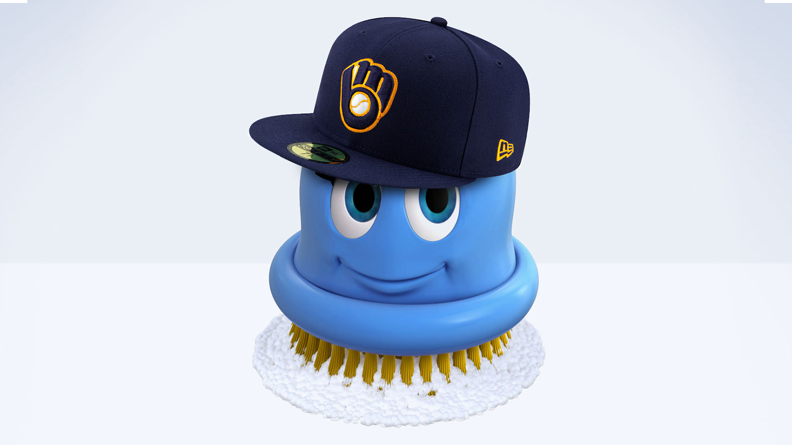 Scrubbing Bubbles Character With Brewers Hat