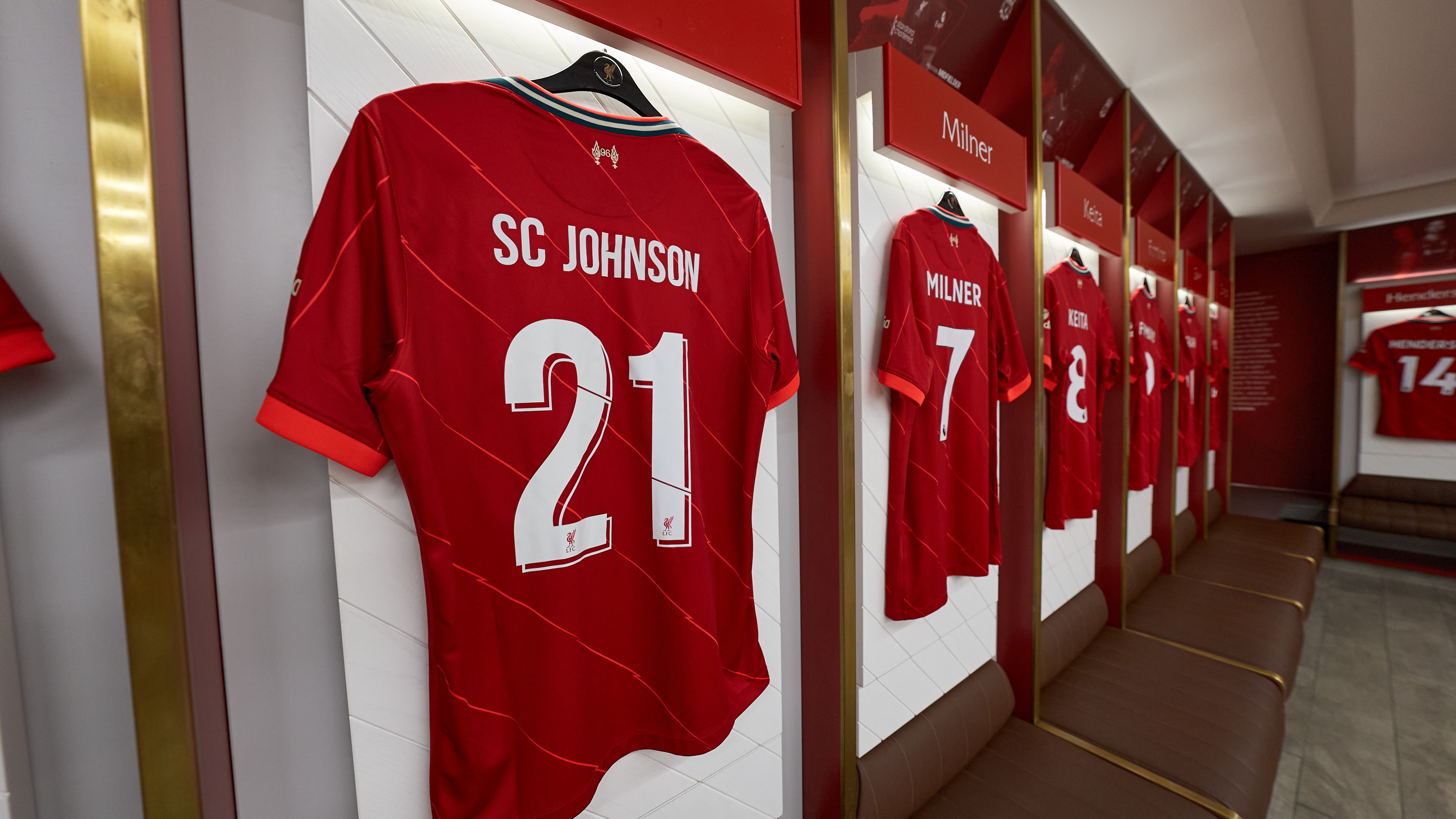 SC Johnson Liverpool Jersey Hanging Up