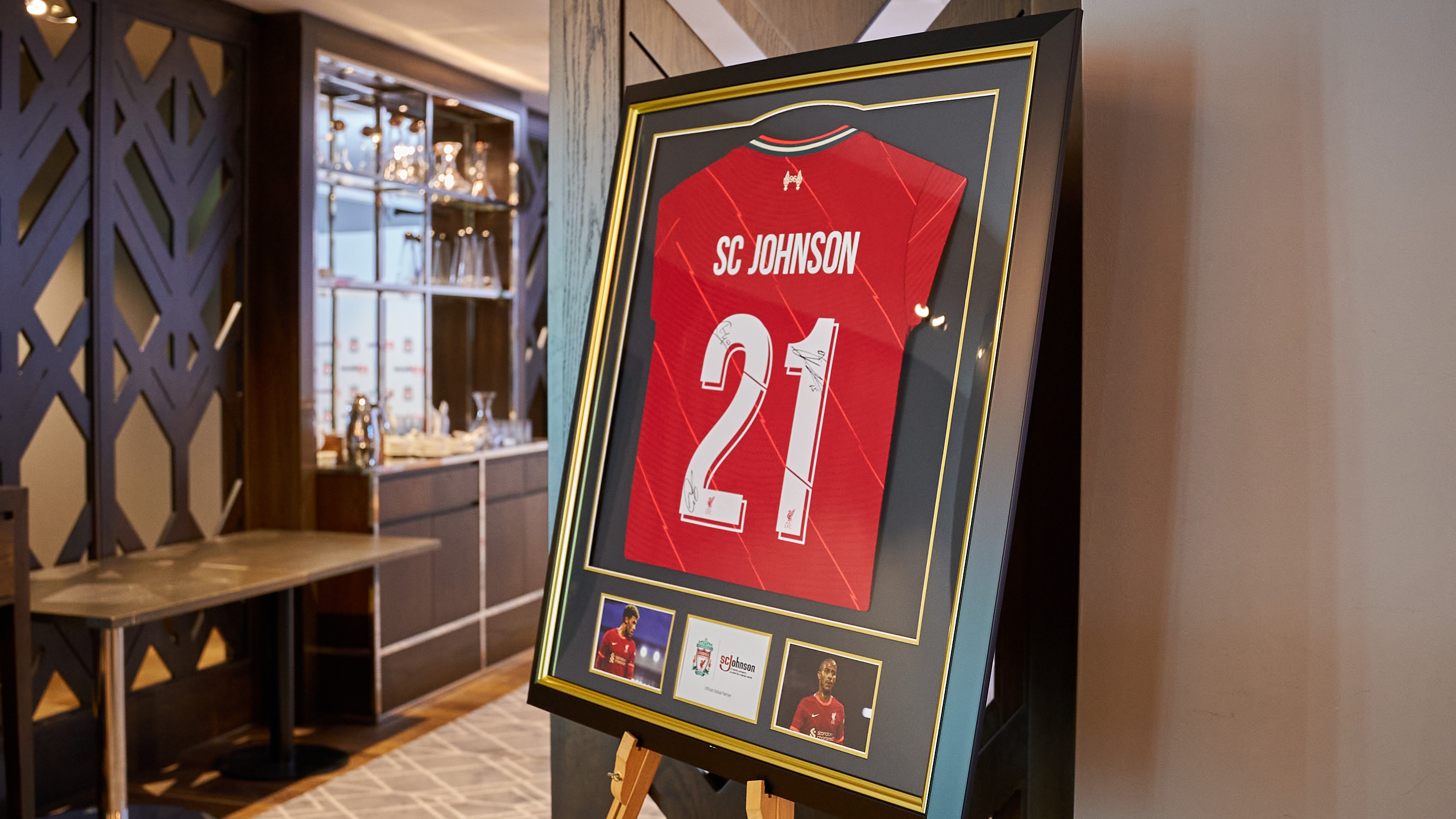 SC Johnson Liverpool Jersey Displayed