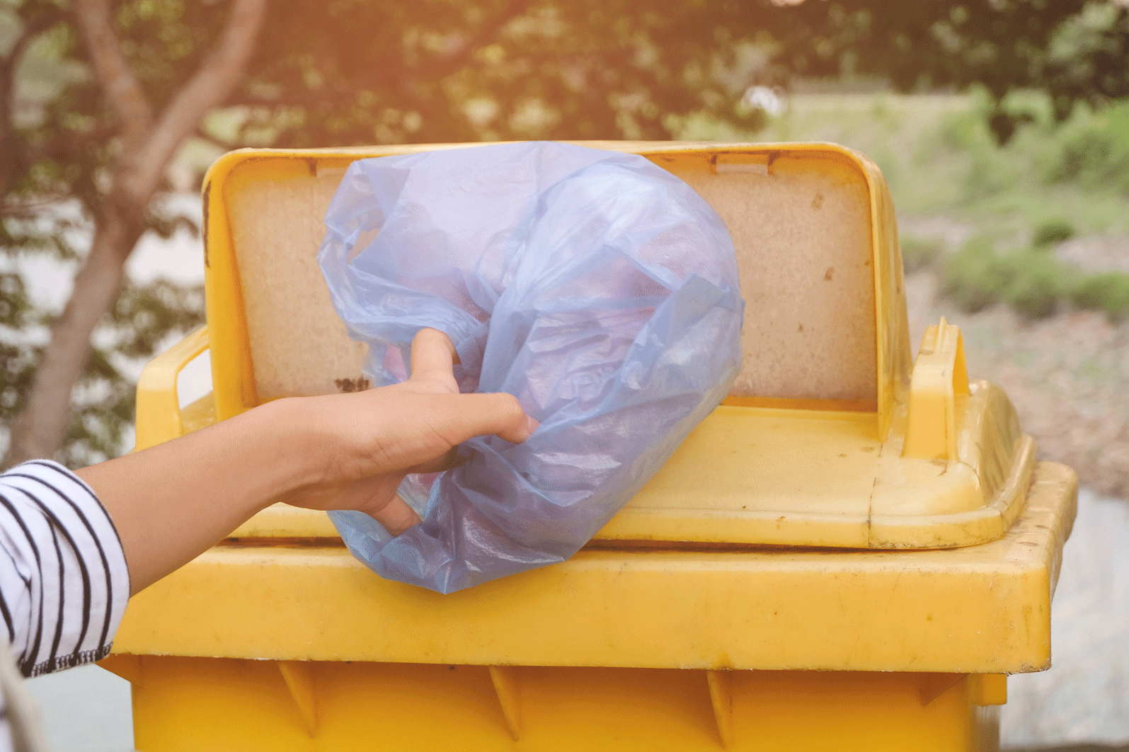women recycling plastic bags